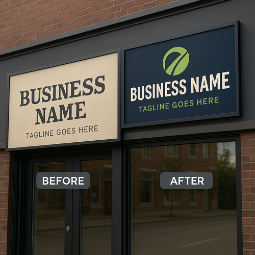 signage before and after custom branding
