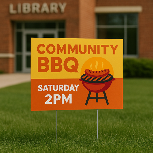 Outdoor Temporary Community BBQ Yard Sign