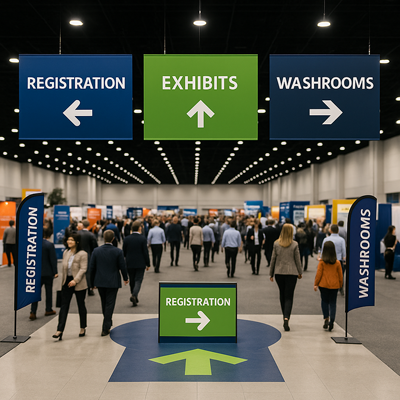 Directional Signage at an indoor event