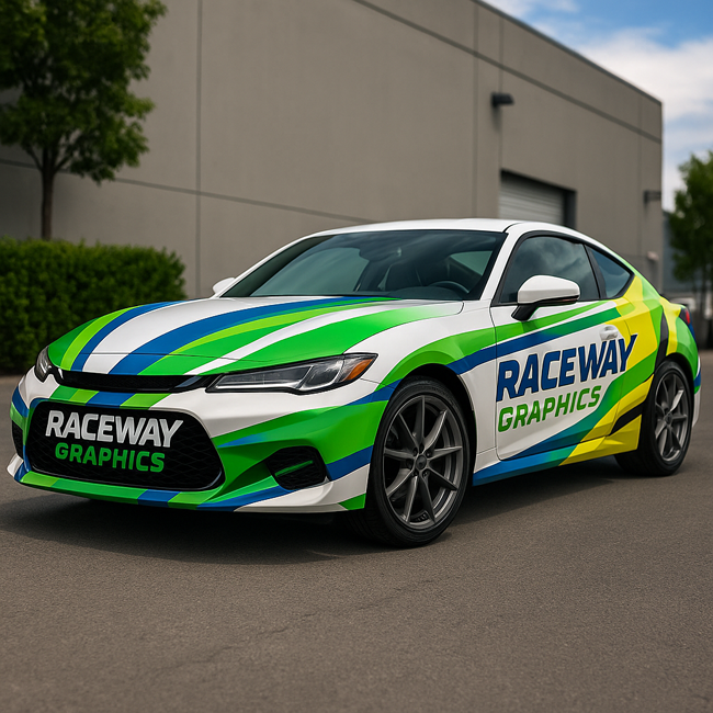 race car vehicle graphic wrap