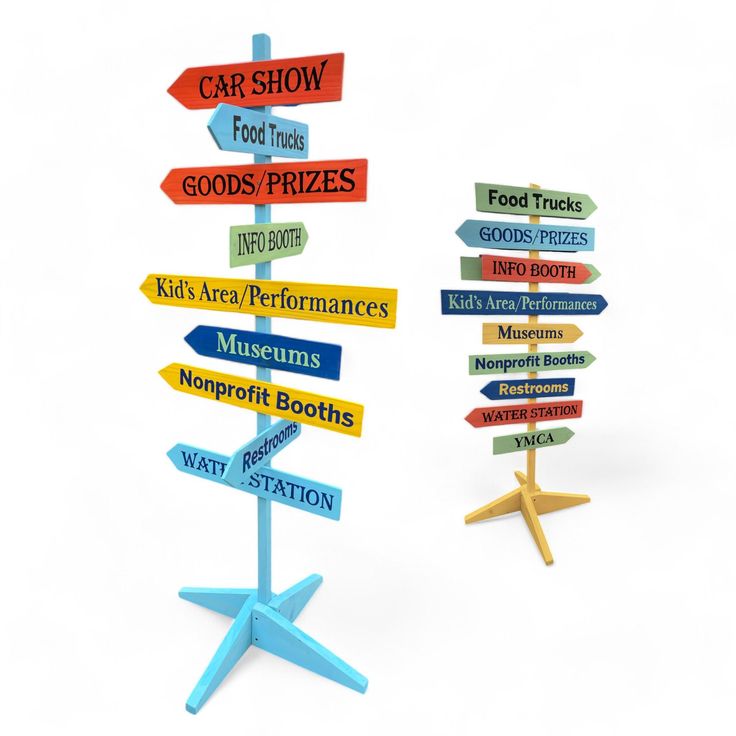 Exhibitors booth numbers on standup banner