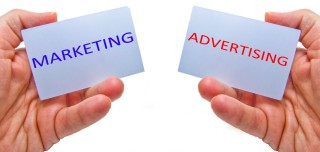 What is the difference between marketing and advertising?